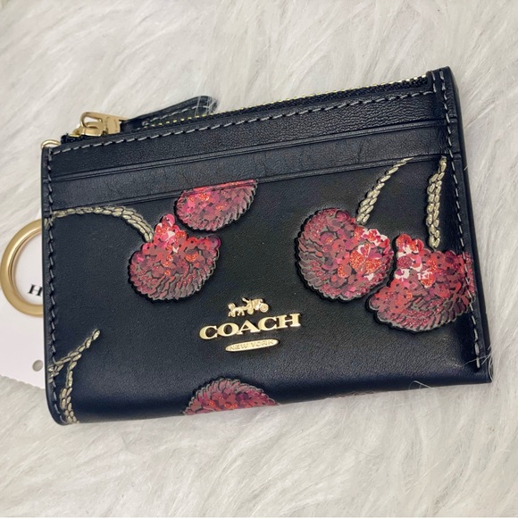 Coach Mini Skinny Id Case With Cherry Print NWT - Picture 6 of 9